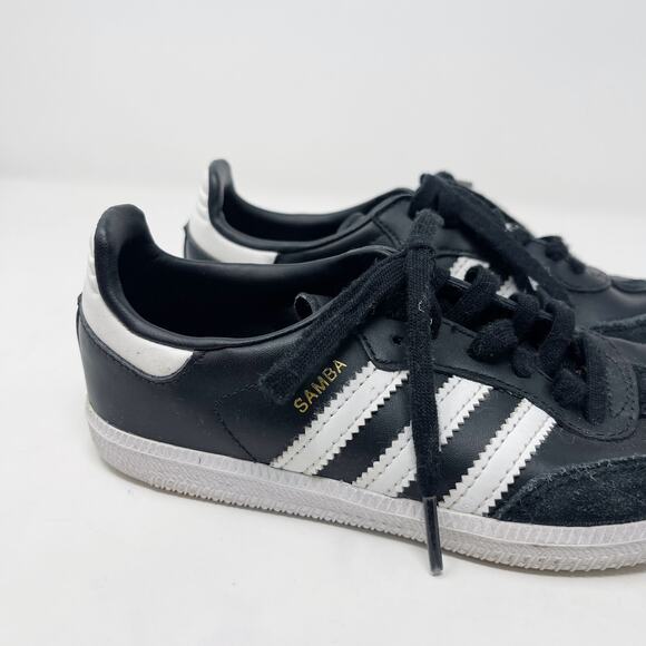 Adidas Youth Size 13 Black White Originals Samba OG Sneakers Ortholite B42126 - Picture 5 of 10